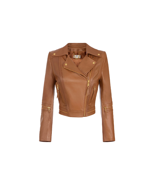 Elisabetta Franchi Leren Bikerjack