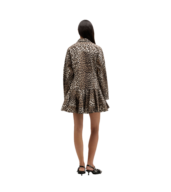 Ganni Leopard Shirt Jurk