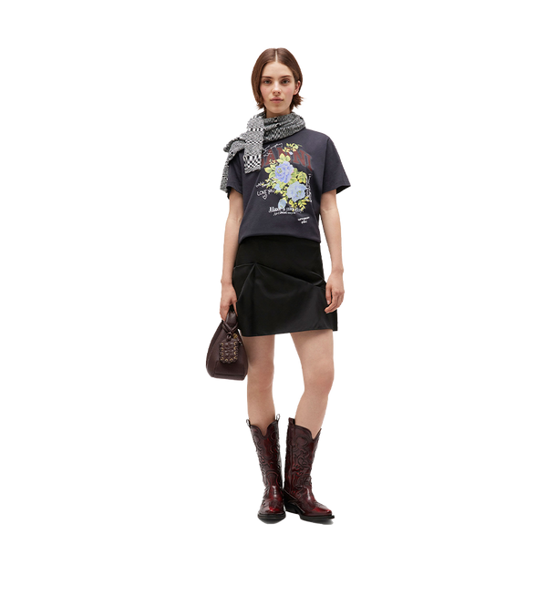 Ganni Zwarte Roos T-shirt